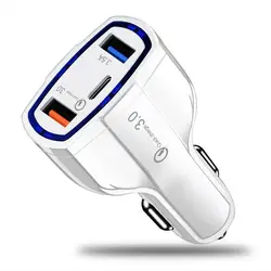QC3.0 автомобильное зарядное устройство Quick Charge type-C 3.5A Dual USB быстрая зарядка Защищенный телефон для Iphone samsung Аксессуары для автомобильной