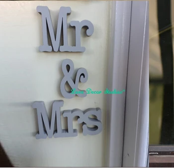 

Mr. & Mrs. wedding table decoration, freestanding Mr and Mrs signs for sweetheart table wooden letters