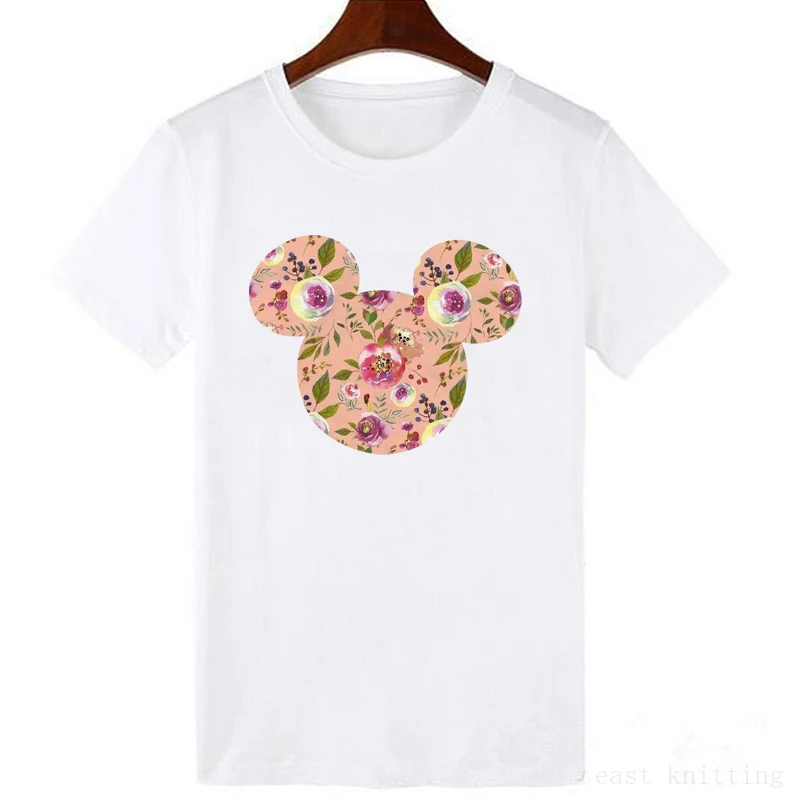 Для женщин, состоящий из футболки с изображением Минни-Маус Мышь Микки уха кофточка без рукавов футболки tumblr Hipster одинаковая футболка милые праздничные футболки - Цвет: 0132