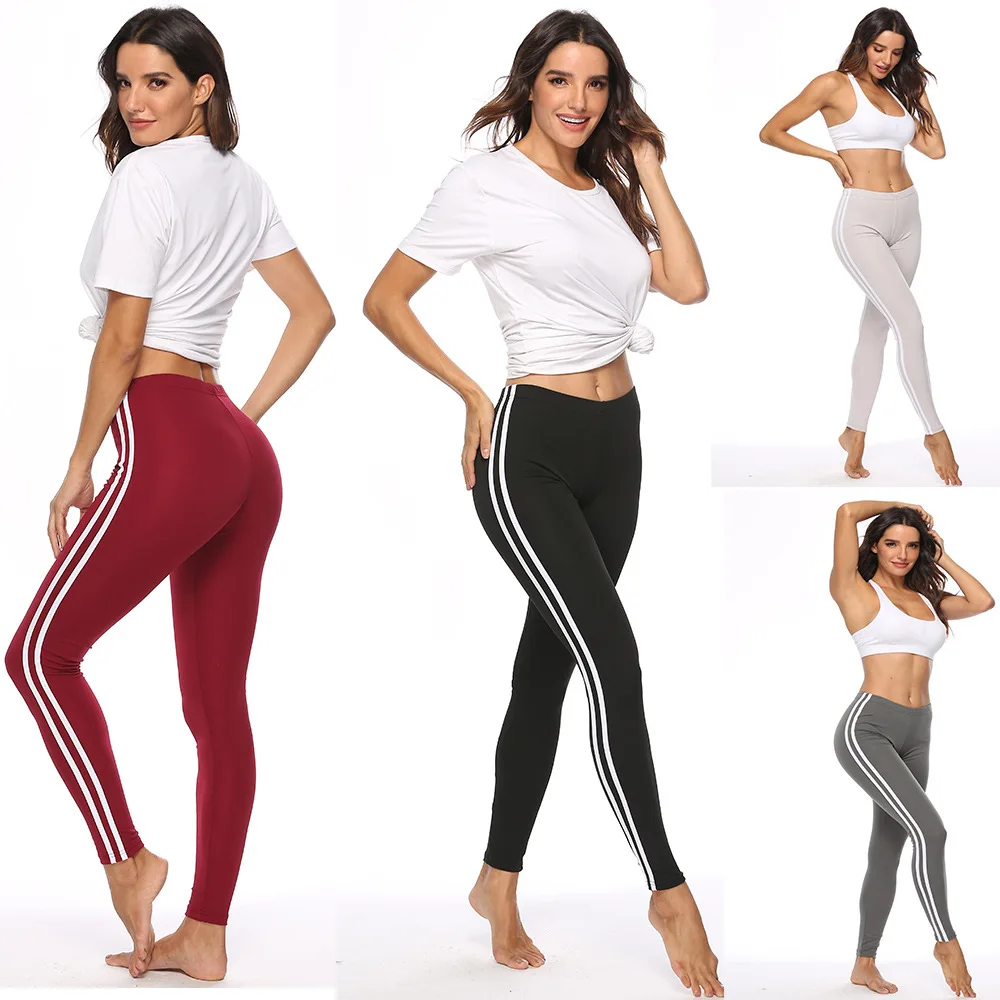 

Fashion Push Up Leggings Women Workout Leggings Slim Leggings Polyester Striped Jeggings Women Pencil Pants Mujer Workout Wear