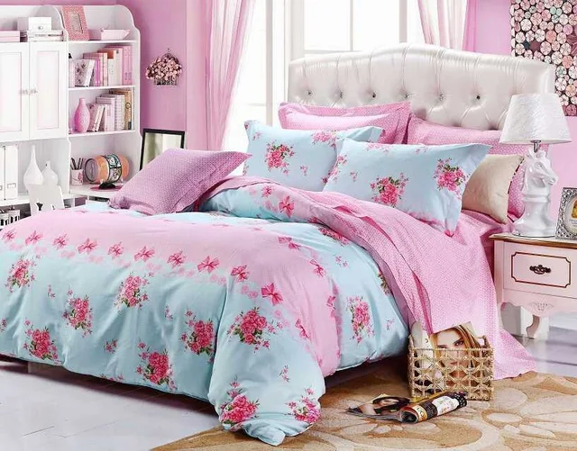 Various Colorful beautiful Flowers Teen Girls Bedding sets 4pcs Full