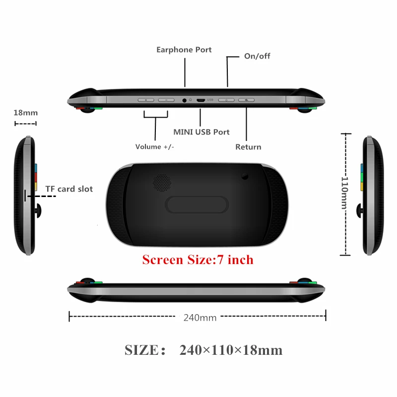 Newest 7 Inch Game Console Portable support for neogeo arcade video games with 1500 free retro mini game 8 bit 16/32 bit console