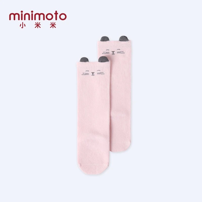 1 пара носков для малышей длинные хлопковые гетры в полоску для новорожденных девочек и мальчиков, детские Нескользящие зимние носки для малышей - Цвет: Cat Pink