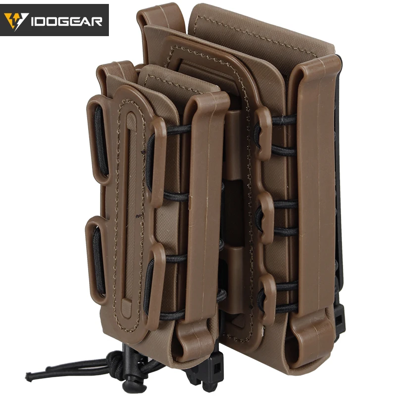 IDOGEAR Molle Пистолетная обойма подсумок в стиле милитари набор кошельков кобура Fastmag Зажим для ремня пластиковый чехол для пейнпола оболочка Mag набор - Цвет: Dark Earth