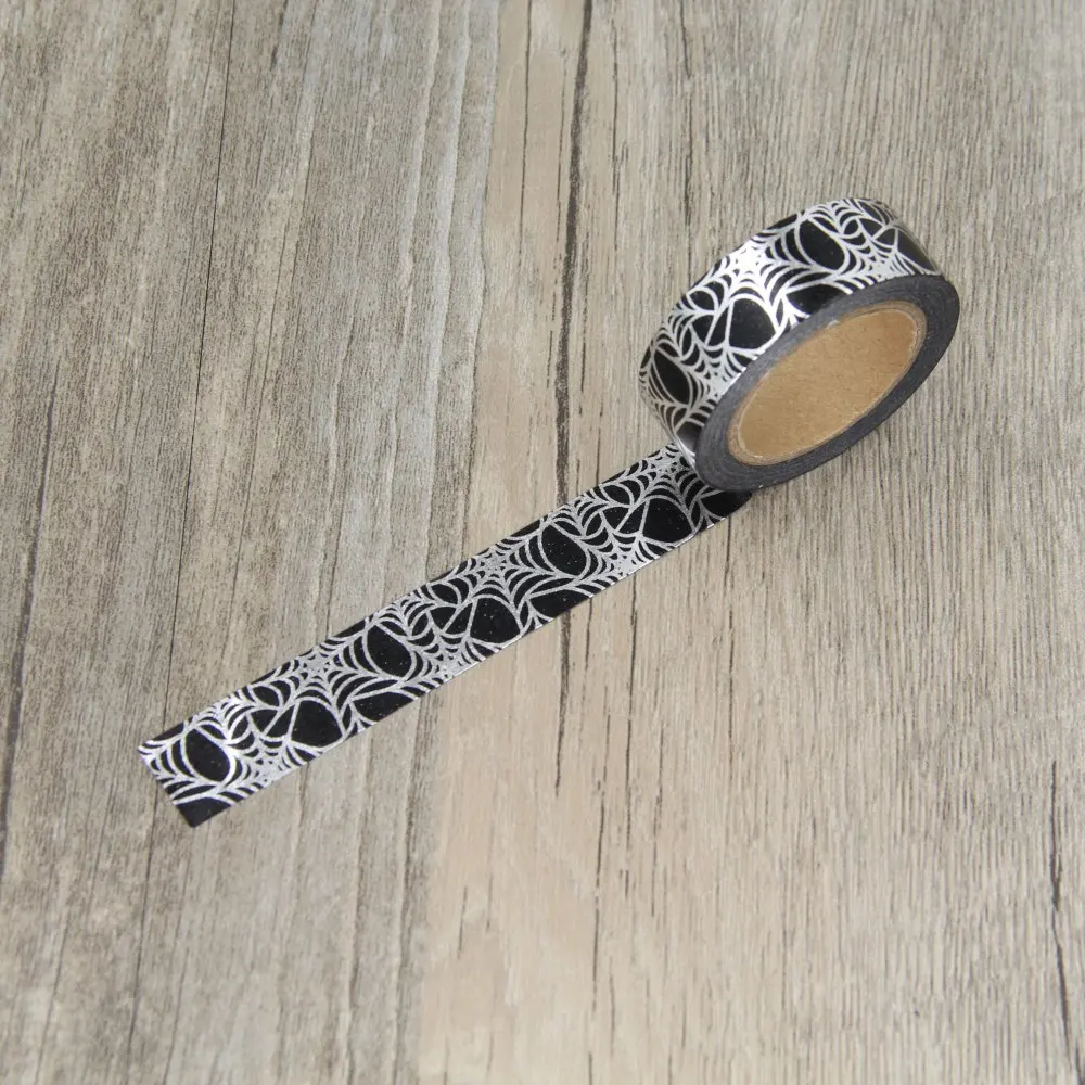 Silver Cobweb Spider Web Hot Stamping Gift Wrapping Washi Paper Masking 