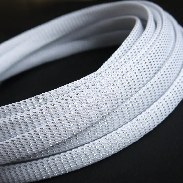 

White Silver PET Braided Wire Sleeve 4 6 8 10 12 16mm Tight High Density Insulated Cable Protection Expandable Sheath Colorful