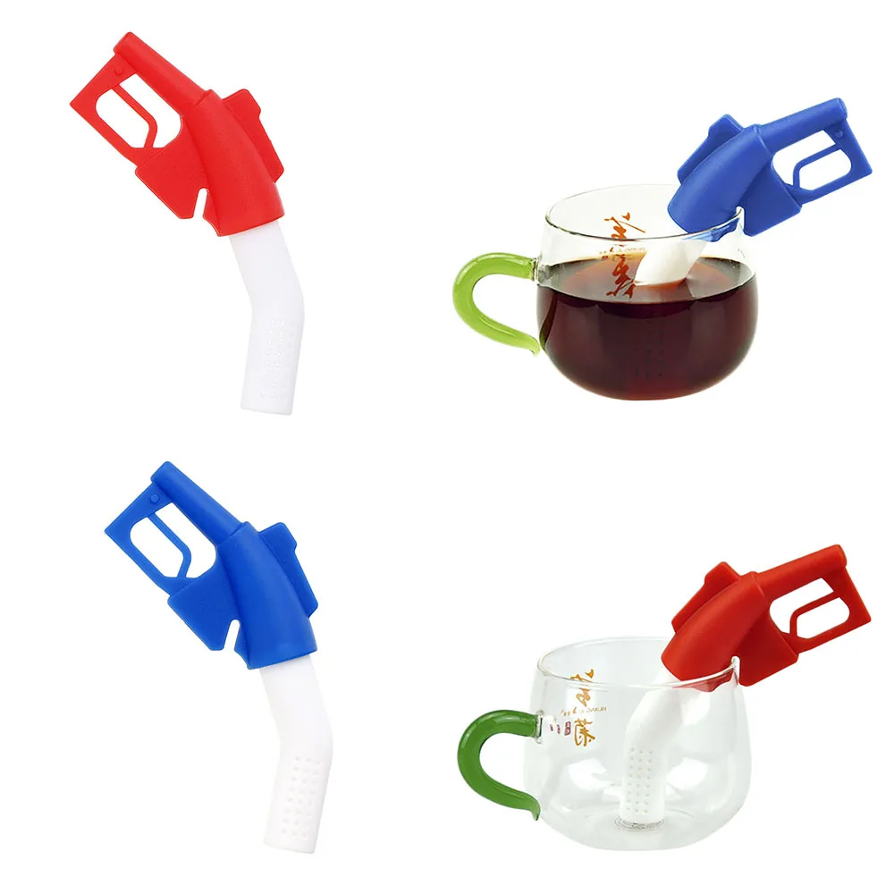

Reusable Silicone Gun Loose Tea Infuser Filter Perforated Strainer Novelty Tool