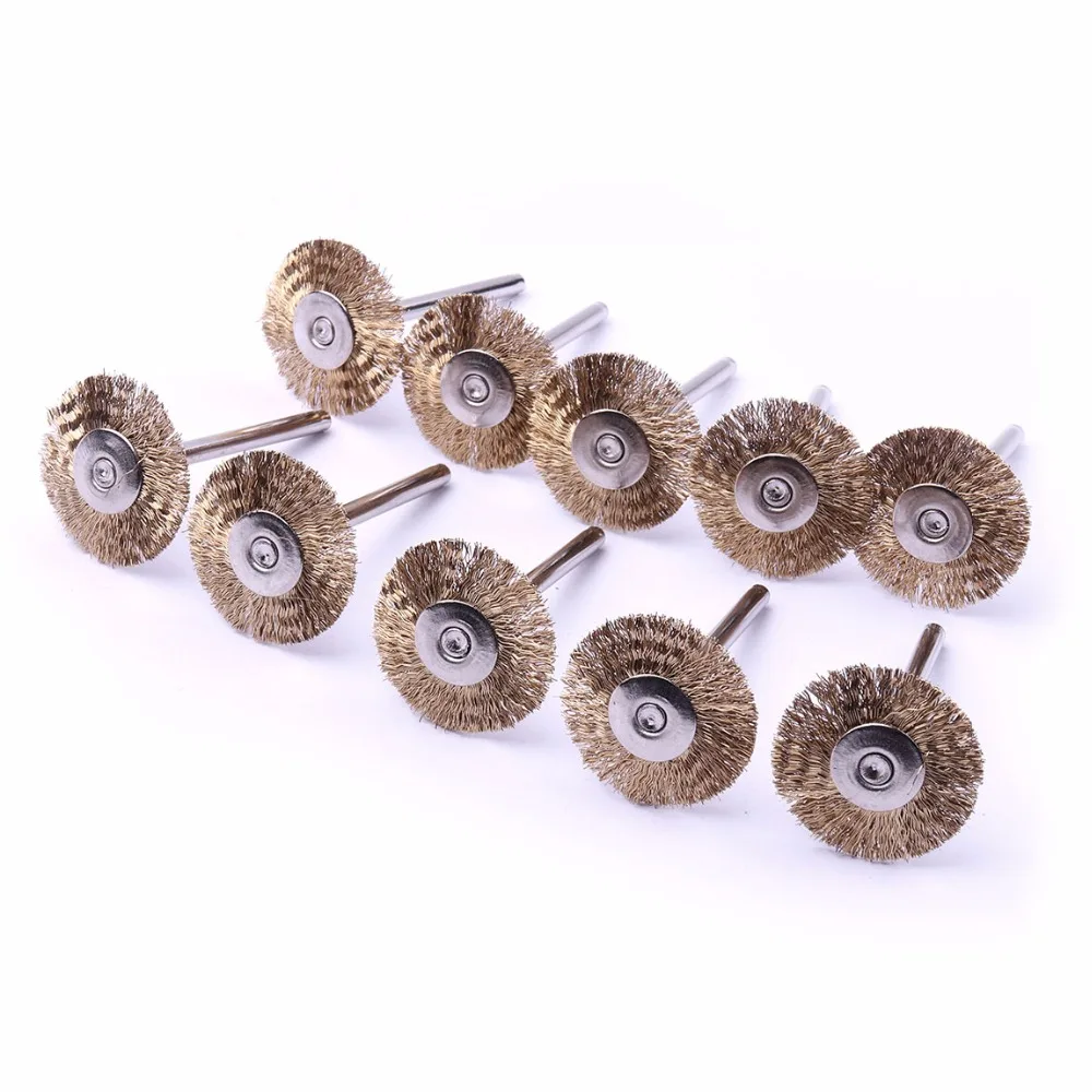 10PCS 22mm Brass Wire Wheel Brushes Dremel Accessories For Grinder