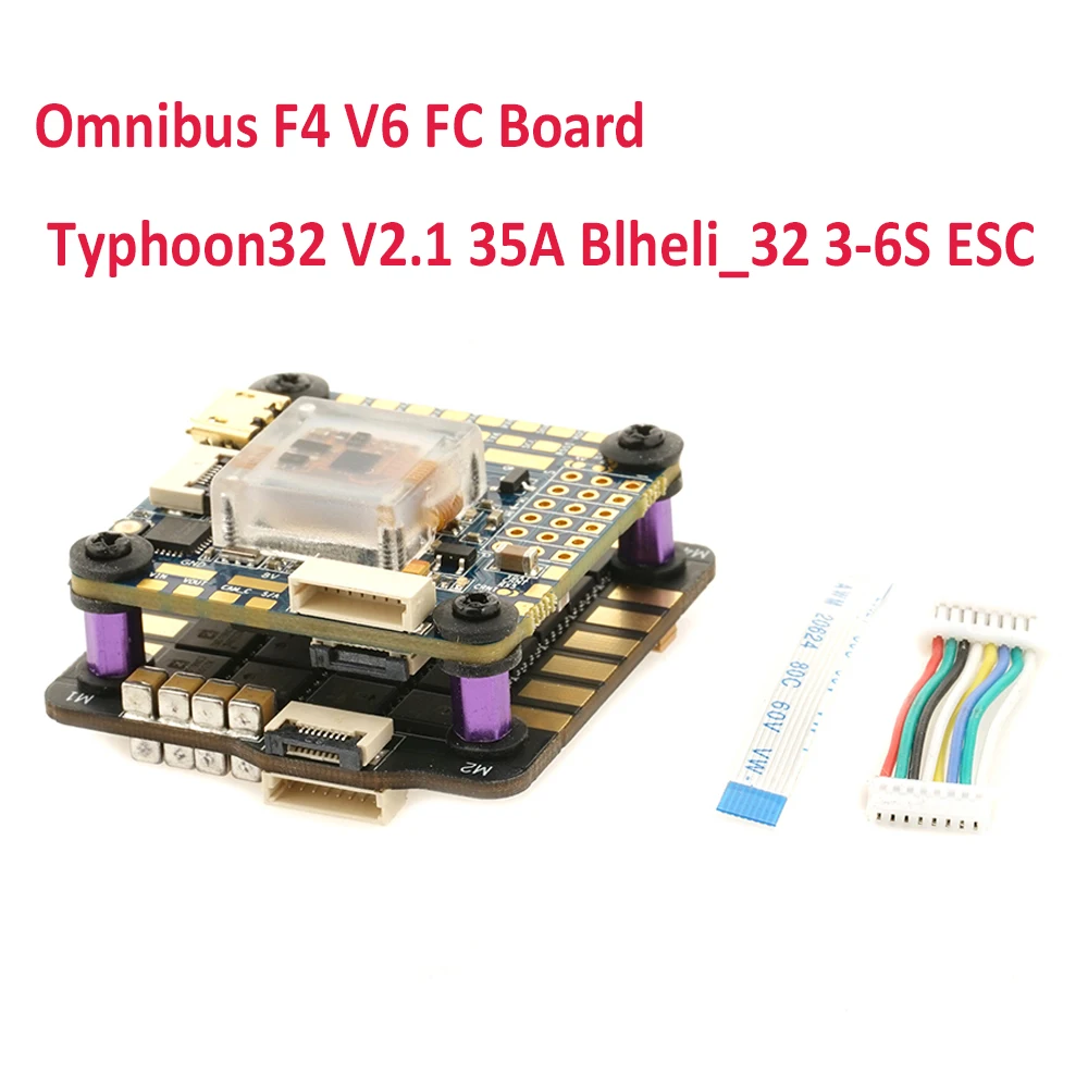 

Original Airbot OMNIBUS F4 V6 Flight Controller & Typhoon32 V2.1 35A Blheli_32 3-6S Brushless ESC For RC Drone Models Frame Part
