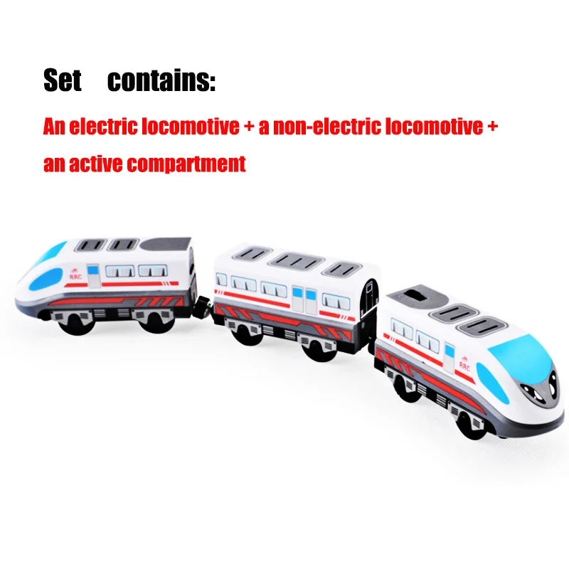 Электрический поезд набор магнитный поезд литой слот игрушка подходит для Brio трек стандартный деревянный поезд трек железная дорога развивающие трек игрушки - Цвет: 17