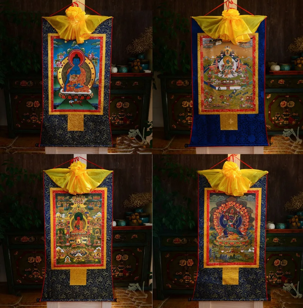 4 шт. оптовая продажа Буддийские принадлежности -- 85 см большой-Thang-ga Thangka Yamantaka Mitukpa