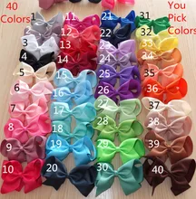 6 inch Large hair bows WITH clips,40 colors For you choose, Girl bows Boutique bows Hairpins Hairclip Hair Accessories 40pcs/lot