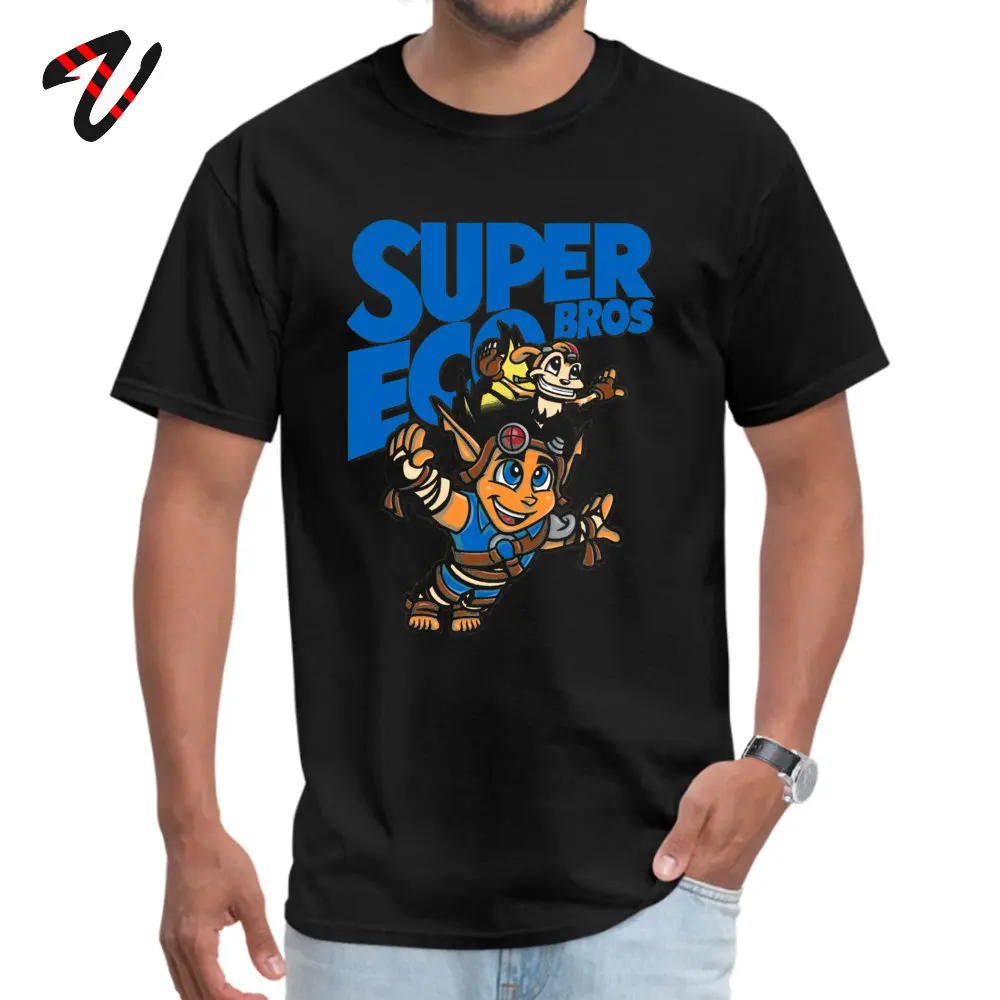 Super Eco Bros Normal Summer/Autumn 100% Cotton O Neck Male Tops Tees Printed Tee Shirt Funny Short Sleeve Tshirts Super Eco Bros 15585 black