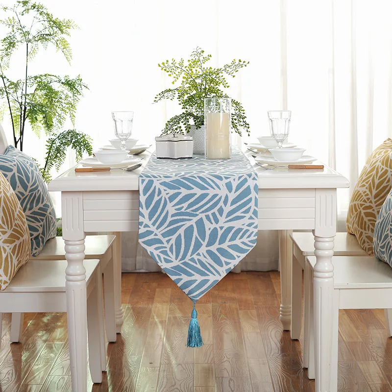 HXCOCLS Fashion Modern Table Runner Colorful Leaves Printed Runner