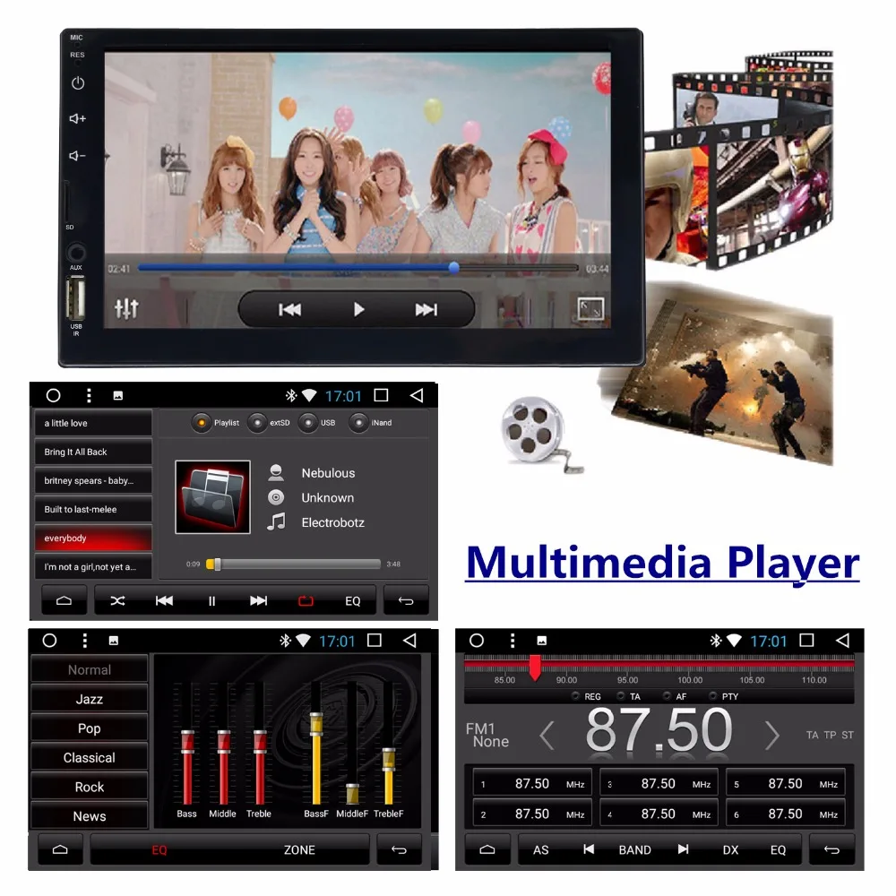 Perfect Panlelo 2 Din Car Radio GPS Android Car Multimedia 7" Touch Screen 1024*600 Video Player Octa-Core 1.6 GHz 2G16G Bluetooth 8