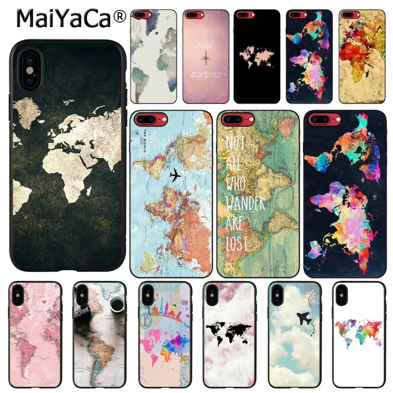 MaiYaCa путешествие в мире карта самолет план чехол для телефона для iphone 11 Pro 11Pro Max 8 7 6 6S Plus X XS MAX 5 5S SE XR