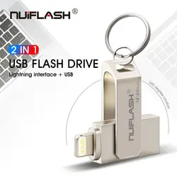 USB флэш-накопитель для iPhone X/8/7/7 Plus/6 Plus/6s/5/SE/ipad 2 в 1 флеш-накопитель 16 ГБ 32 ГБ 64 ГБ 128 ГБ флэш-накопитель usb 2,0