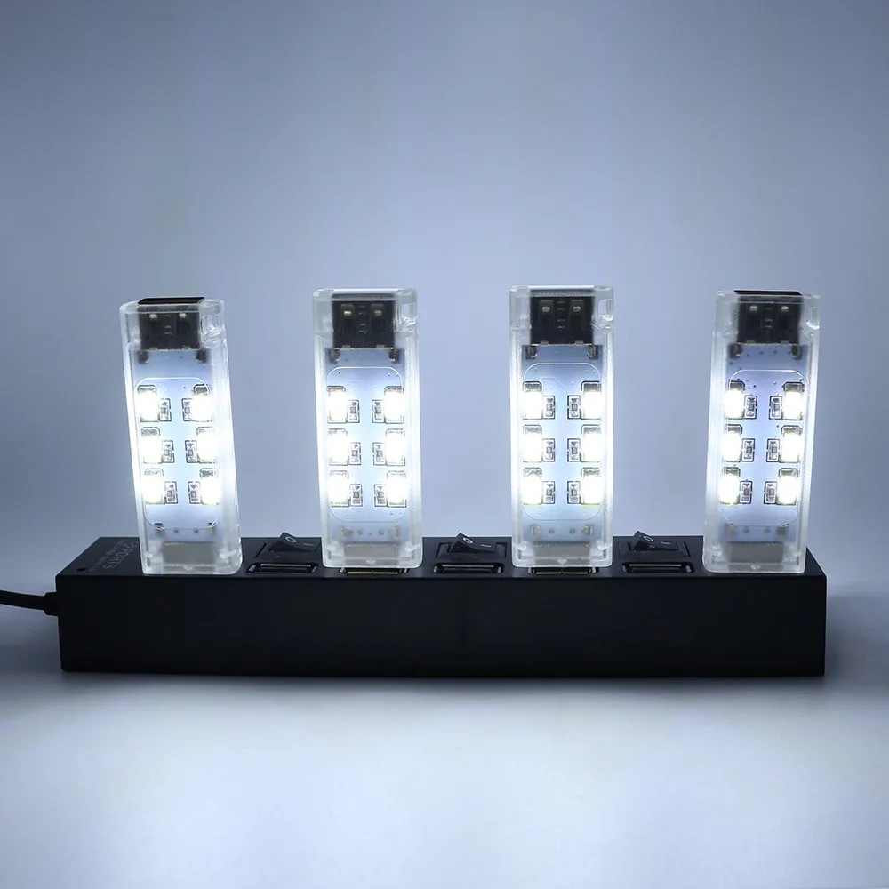 12 светодиодов мини USB led ночник двойной освещения подключаемых 5730 портативный кемпинг лампа ПК Ноутбуки Мощность банк DC 5 В