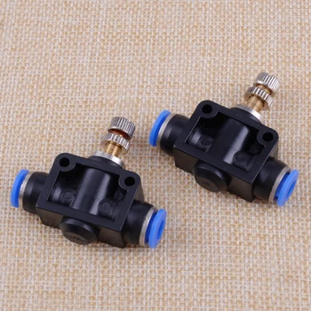 

LETAOSK 2Pcs 6mm 1/4" OD Air Flow Speed Controller Valve Pneumatic Push In Fitting Air Hose Tube