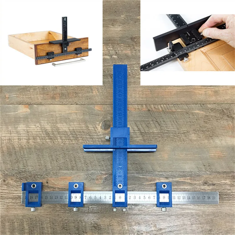 Cabinet Hardware Jig True Position Tool Fastest And Most Accurate Knob & Pull Jig Wood Drilling Dowelling Hole Saw Master Syst
