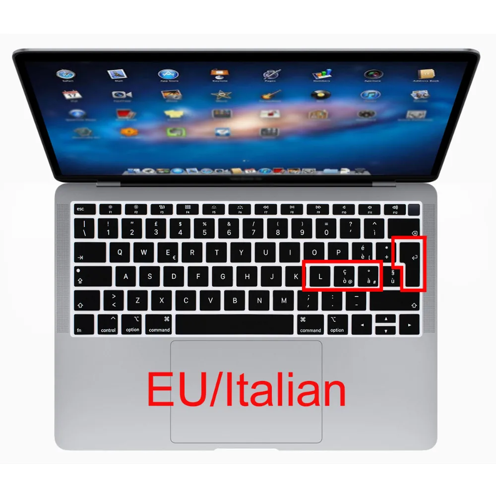 Redlai силиконовый мягкий чехол для клавиатуры Macbook Air 13 Модель A1932 retina& Touch ID EU Verstion испанский итальянский