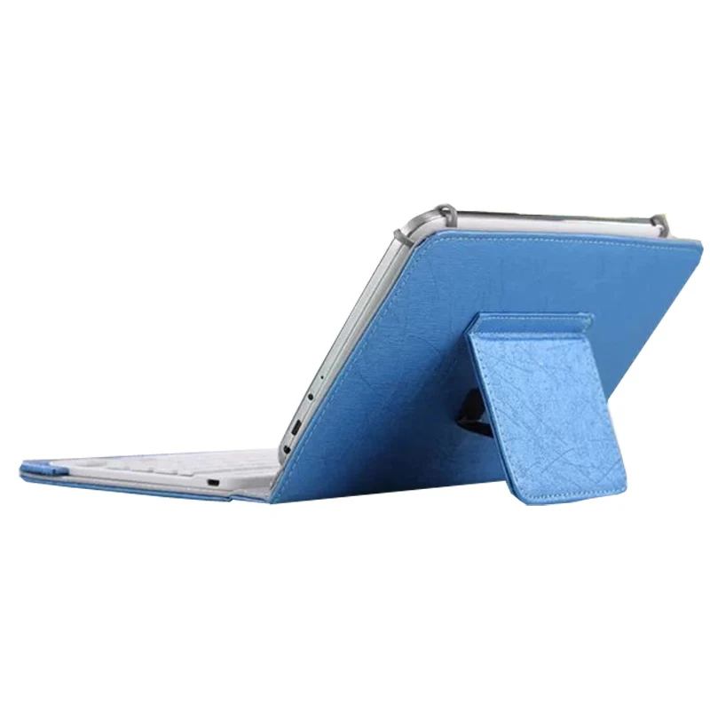 Новая Bluetooth клавиатура из искусственной кожи чехол подставка+ OTG+ ручка для планшета универсальный 7 8 дюймов 9 10 дюймов планшет для IOS Android Windows - Цвет: 7 8 inch blue