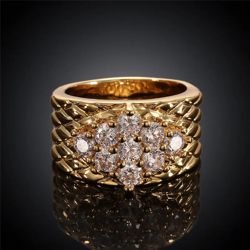 24K Yellow Gold / Rose Gold / White Gold Color Rings For