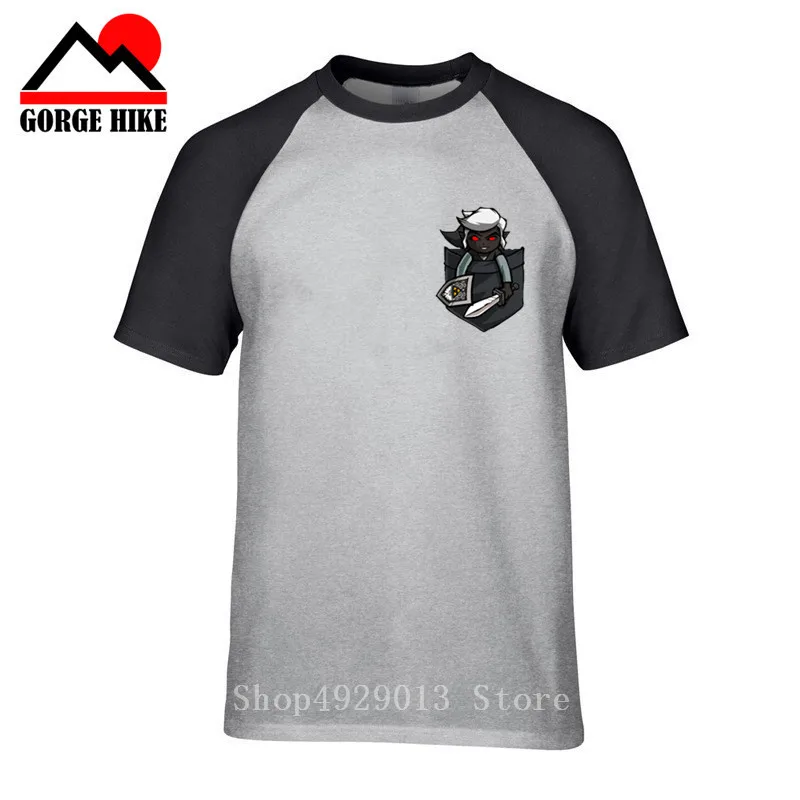 

Game Anime t shirt Men Cotton T Shirt Black Men's Legend Zelda Majora's Mask Dark Link Pocket T-Shirt Cause Loose TopsTee Shirt