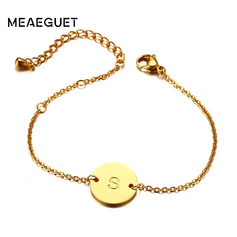 

Elegant Alphabet S-Z Chain Charm Bracelet Women's Adjustable Lettering Jewelry Pulseira Accesorios