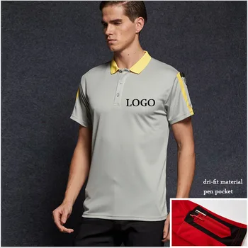 

S-4XL Breathable polo shirt Vinyl men Polos Pen Pocket Sleeve Tees Quickly Dry polo Custom LOGO Unisex Top shirts dri-fit Women