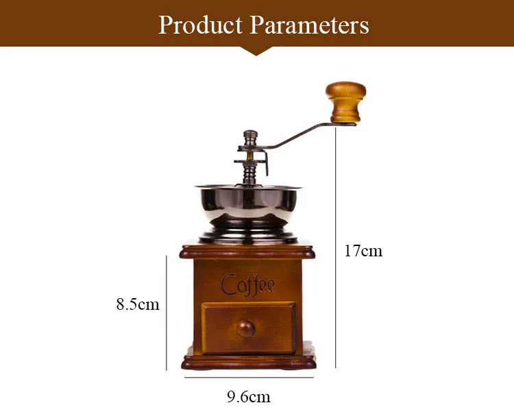 Eworld Классическая винтажная деревянная мини-Кофемолка ручная нержавеющая сталь Ретро кофейная мельница для орехов с фарфоровым механизмом
