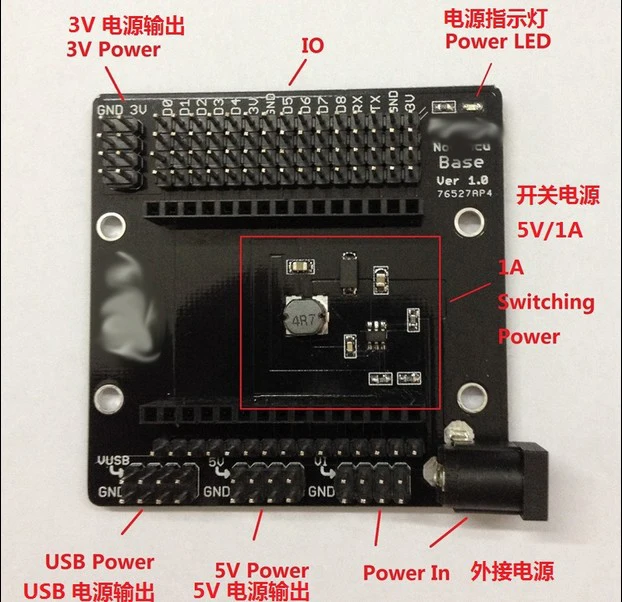 Макетная плата ESP8266 WIFI Базовая расширения совместимая с обратной планой