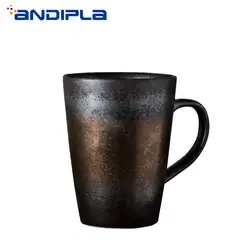 300 мл японский стиль грубая керамика Кофе Кружка Офис чай чашки с металлическим блеском керамика мастер творческая чашка для чая Винтаж