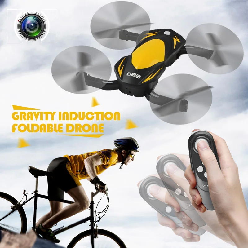 

YDJ D69 Foldable Mini FPV WIFI Quadcopter with 0.3MP/2MP Camera Selfie Pocket RC Drone Helicopter Gifts VS JJRC H37 H47 XS809W