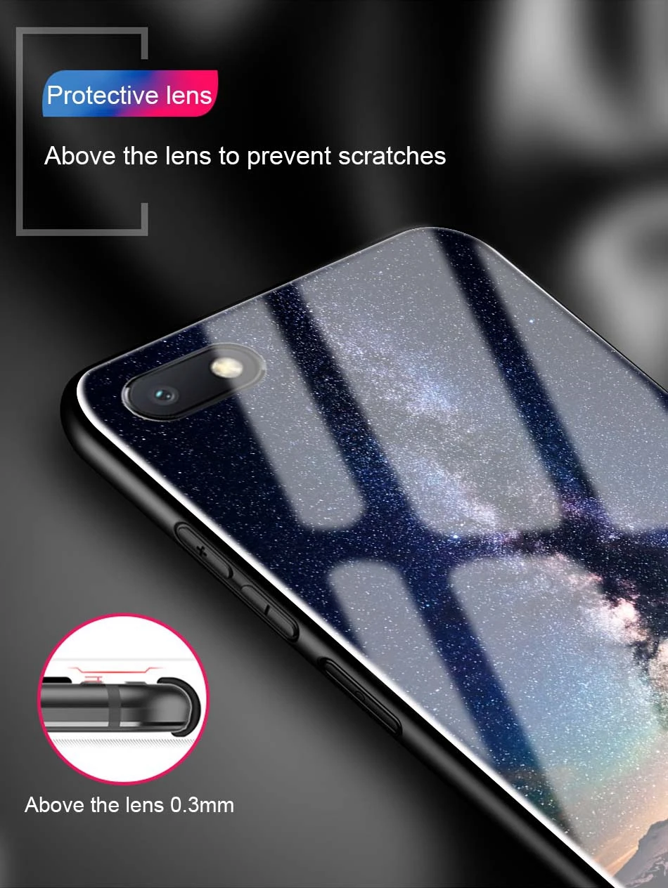 Tempered Glass Back Cover for Xiaomi Redmi A6 Cases Space Patterned Phone Case for Xiaomi Mi A1 RedMi Note 5 Pro 4X 5 Plus Coque (4)
