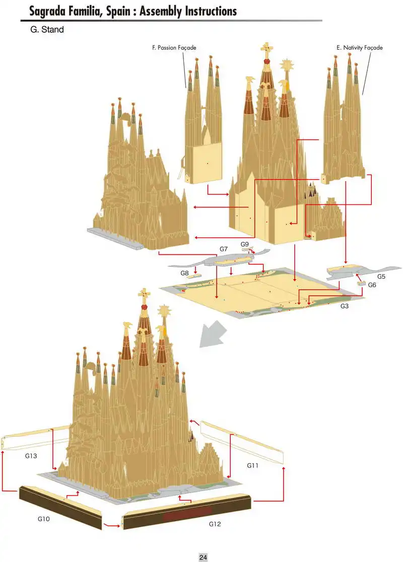 Бумажная модель для рукоделия Sagrada Familia испанская бумаги 3D Обучающие игрушки