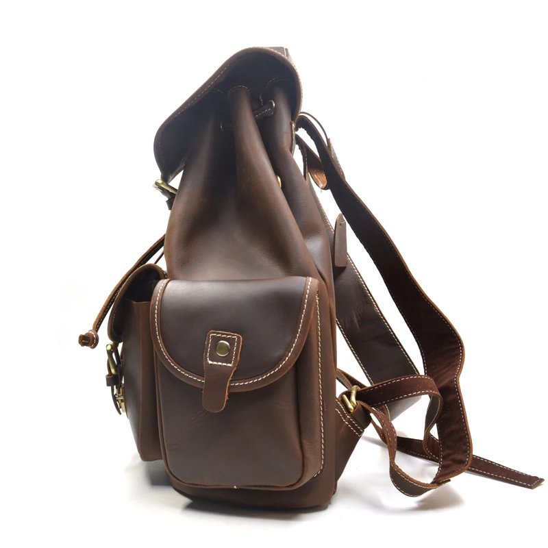 Кожаный рюкзак мужской винтажный вместительный коричневый|mens leather backpack|leather