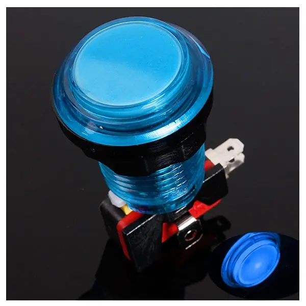 Круглый светодиодный светильник с подсветкой для аркадных видеоигр, кнопочный переключатель 5 В/12 В Цвет: красный - Цвет: Blue