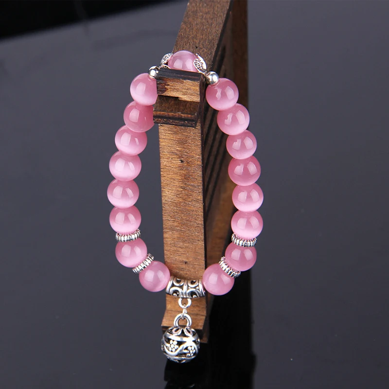 Fanqieliu природный камень опал бусины из бисера браслеты со стразами Модные женские браслеты винтажные серебряные браслеты для женщин FQL923