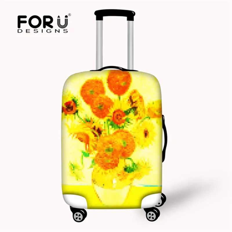 FORUDESIGNS/картины маслом Ван Гога с принтом подсолнуха Чемодан Защитная крышка для 18