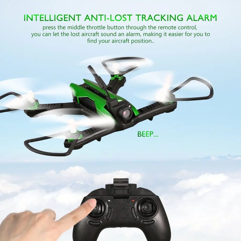 

5.8GHz VR Racer FPV RC Drone with Camera 55km/h High Speed Wind Resistance Double Alarm Headless One Key Return 3D Flip RC Model