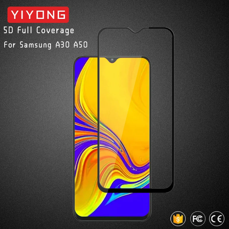  YIYONG 5D полное покрытие Стекло для samsung Galaxy A30 A50 A10 A70 закаленное Экран протектор 2019 |