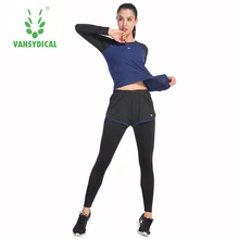 Two piece set Women Sporting Fitness Suits Workout Clothes Quick drying crop top suit women