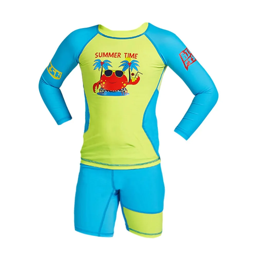 Детский купальник бикини Быстросохнущий костюм для дайвинга купальный костюм с длинными рукавами детские топы+ шорты Серфинг для купания комплект