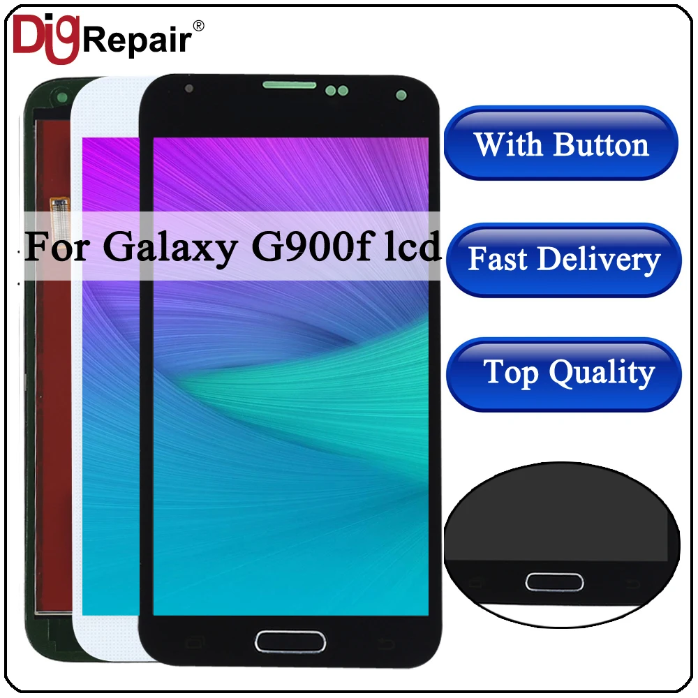 

G900F lcd For SAMSUNG Galaxy S5 LCD G900F G900M G900A G900T Display Touch Screen Digitizer for galaxy s5 lcd display Home Button