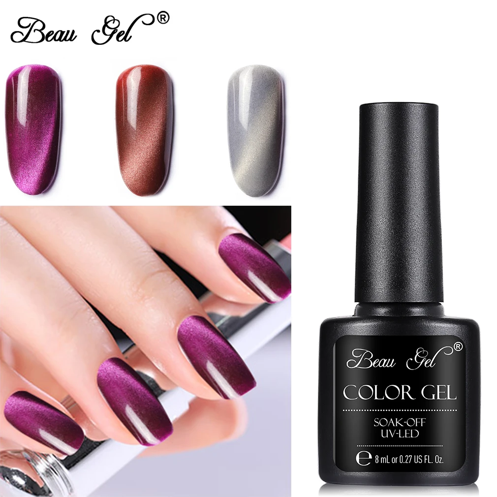 

Beau Gel Wide Line Cat Eye Gel Nail Polish Semi Permanent Hybrid Gel Varnish Soak Off UV LED Gel Lacquer Magnetic Nail Polish