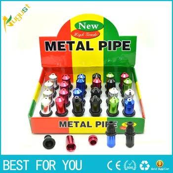

24pcs/lot Free shipping Funky Metal Pipe Smoking Pipe With Display Box