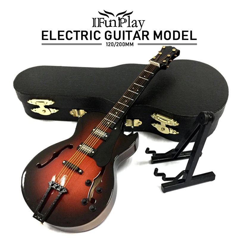

Mini Electric Guitar Miniature Guitarra Model with Case Stand Popurlar Strings Instrument Design for Gift