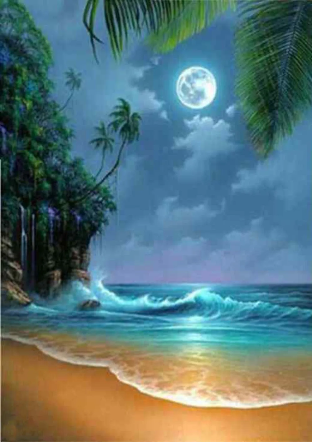 Full drill diamond painting landscape night seascape diy diamond mosaic