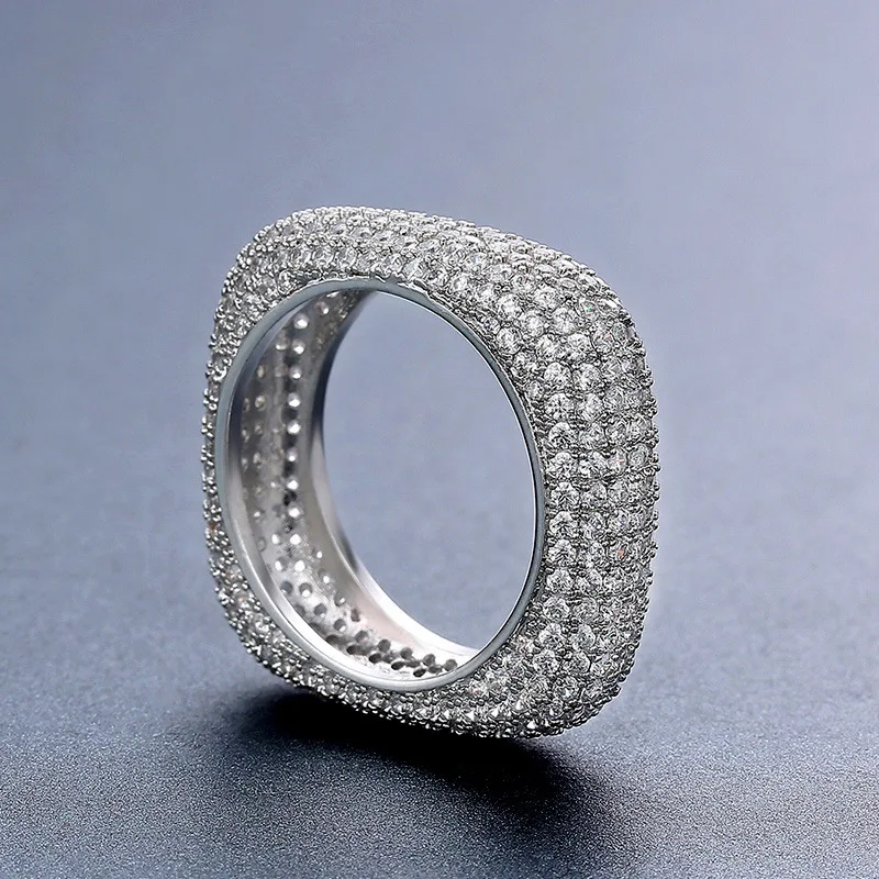 Austrian Zircon Fashion Ring Micro Paved Cubic Zircon Ring Square Finger Rings for Women Bague Anel Anello Halka Prsten Ringen  (4)